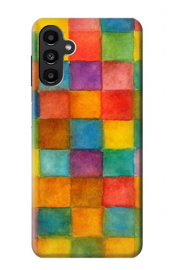 S4077 Water Color Painting Colorful Check Pattern Case For Samsung Galaxy A13 5G
