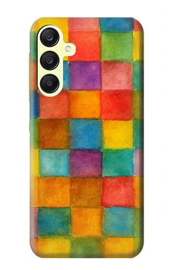S4077 Water Color Painting Colorful Check Pattern Case For Samsung Galaxy A25 5G