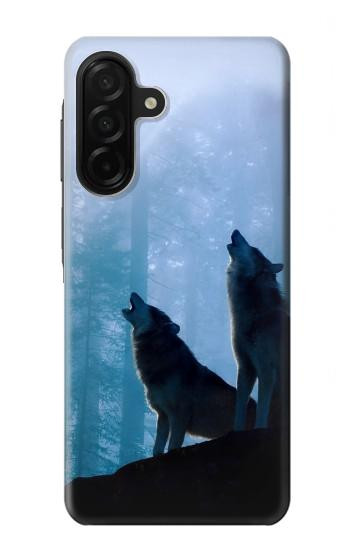 S4053 Two Wolves Couple Howling Forest Case For Samsung Galaxy A26