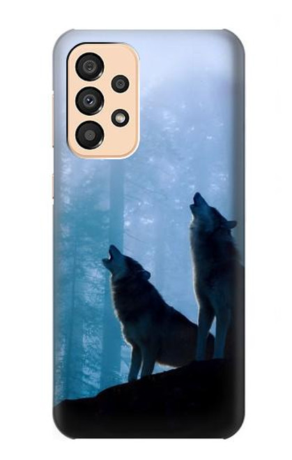 S4053 Two Wolves Couple Howling Forest Case For Samsung Galaxy A33 5G
