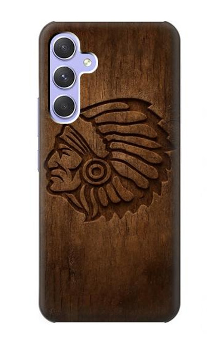 S4035 Native American Wood Carving Case For Samsung Galaxy A54 5G