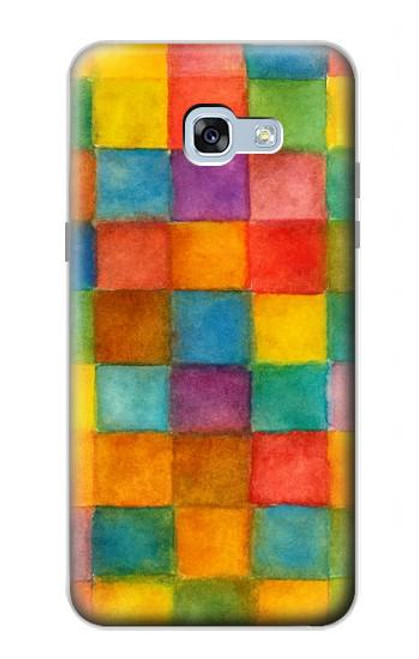 S4077 Water Color Painting Colorful Check Pattern Case For Samsung Galaxy A5 (2017)