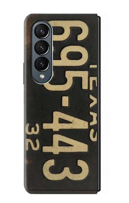 S4061 Vintage Texas Car License Plate Case For Samsung Galaxy Z Fold 4