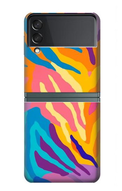 S4037 Colorful Zebra Pattern Case For Samsung Galaxy Z Flip 3 5G