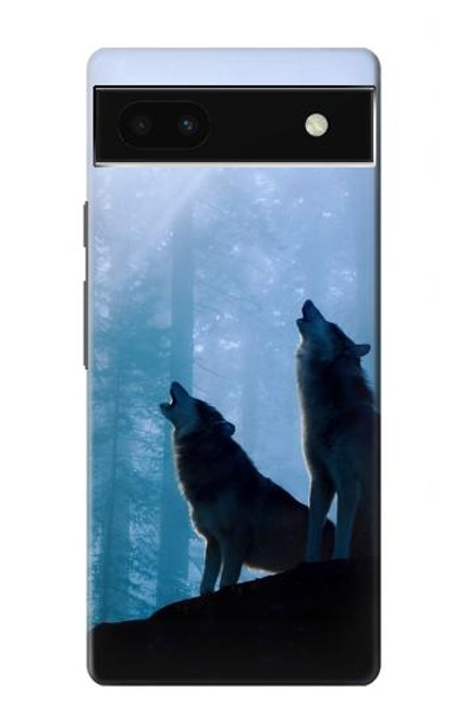 S4053 Two Wolves Couple Howling Forest Case For Google Pixel 6a