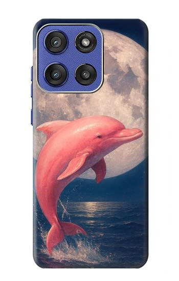 S4045 Dolphin Moon Night Case For Motorola Moto G Stylus 5G (2025,2026), Edge 60 Stylus