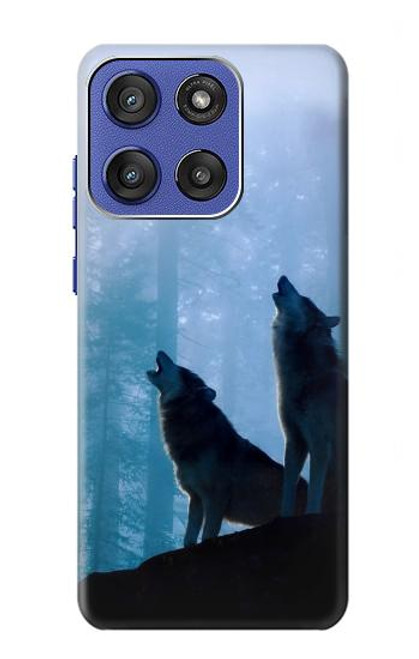 S4053 Two Wolves Couple Howling Forest Case For Motorola Moto G Stylus 5G (2025), Edge 60 Stylus