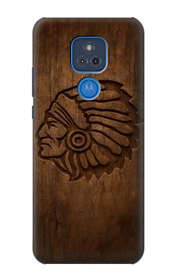 S4035 Native American Wood Carving Case For Motorola Moto G Play (2021)