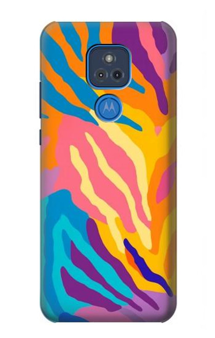 S4037 Colorful Zebra Pattern Case For Motorola Moto G Play (2021)