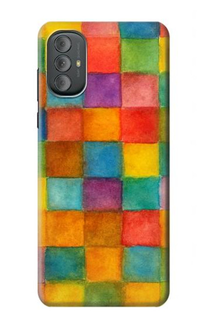 S4077 Water Color Painting Colorful Check Pattern Case For Motorola Moto G Power 2022, G Play 2023