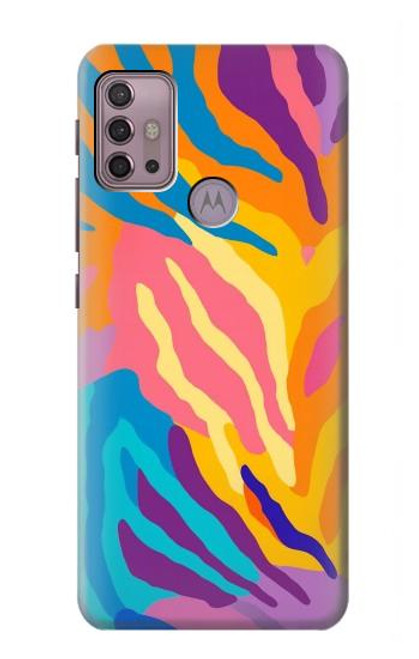 S4037 Colorful Zebra Pattern Case For Motorola Moto G30, G20, G10