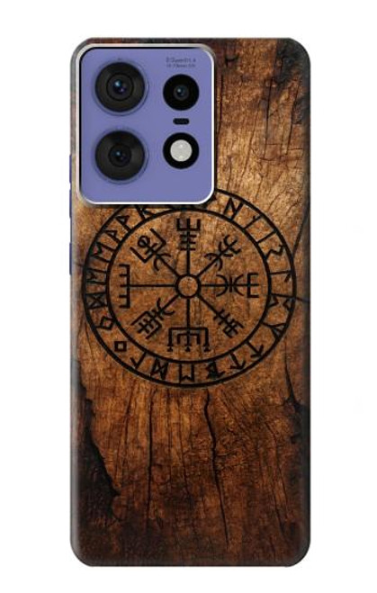 S4036 Viking Vegvisir Compass Wood Case For Motorola Edge 50 Pro