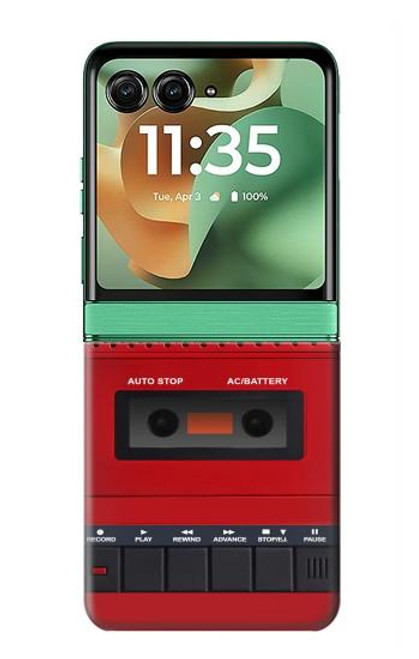 S4073 Vintage Red Cassette Player Graphic Case For Motorola Razr 60, Razr 2025