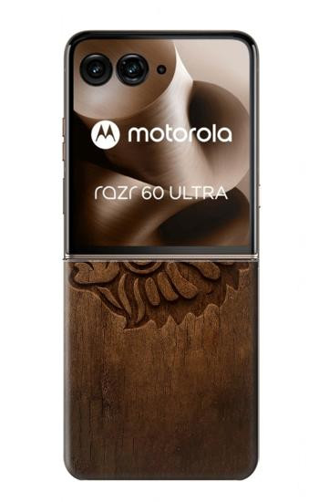 S4035 Native American Wood Carving Case For Motorola Razr 70 Ultra, 60 Ultra, 50 Ultra, Ultra 2026, Ultra 2025