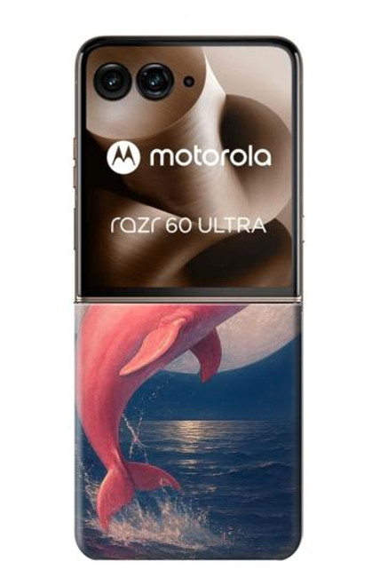 S4045 Dolphin Moon Night Case For Motorola Razr 60 Ultra, Razr Ultra 2025