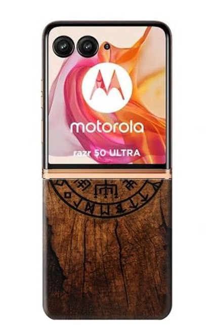 S4036 Viking Vegvisir Compass Wood Case For Motorola razr+ 2024, Motorola Razr 50 Ultra