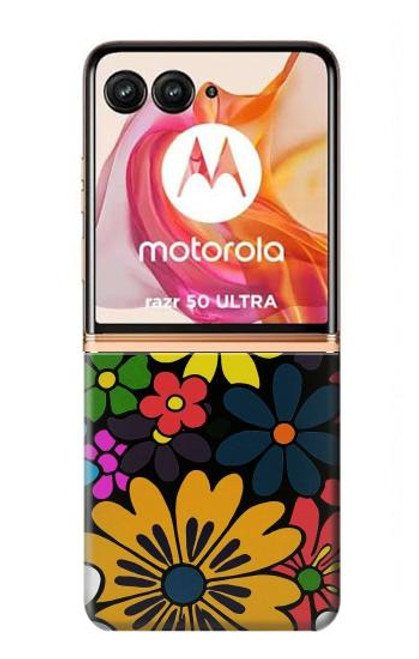 S4043 Colorful Flowers Cartoon Case For Motorola razr+ 2024, Motorola Razr 50 Ultra