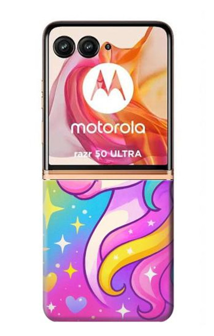S4057 Cute Unicorn Cartoon Case For Motorola razr+ 2024, Motorola Razr 50 Ultra