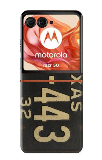 S4061 Vintage Texas Car License Plate Case For Motorola razr 2024, Motorola Razr 50