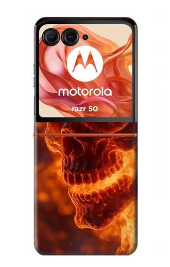 S4062 Fire Skull Case For Motorola razr 2024, Motorola Razr 70,60,50, Razr (2026, 2025, 2024)