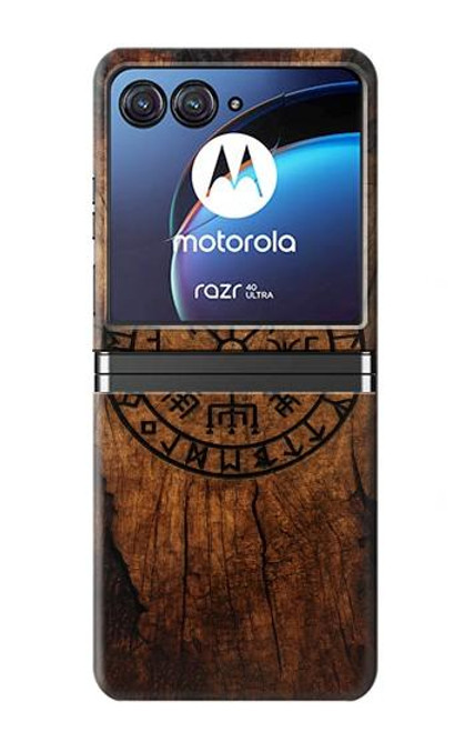 S4036 Viking Vegvisir Compass Wood Case For Motorola Razr 40 Ultra