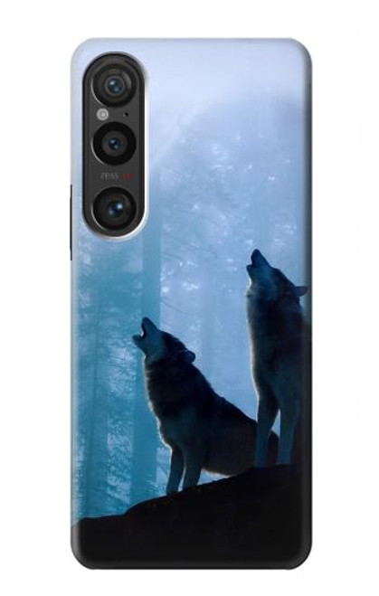 S4053 Two Wolves Couple Howling Forest Case For Sony Xperia 1 VI