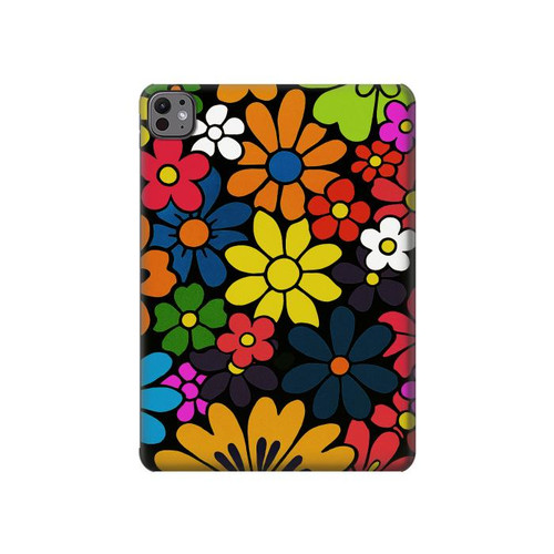 S4043 Colorful Flowers Cartoon Hard Case For iPad Air (2020, 2022), Air 11 (2024,2025,2026), Pro 11 (2022)