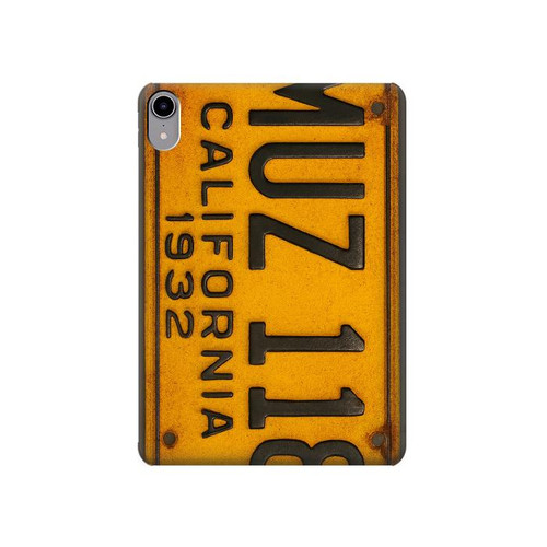 S4060 Vintage California Car License Plate Hard Case For iPad mini 6 7, iPad mini (2021,2024)