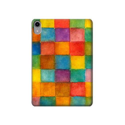 S4077 Water Color Painting Colorful Check Pattern Hard Case For iPad mini 6 7, iPad mini (2021,2024)