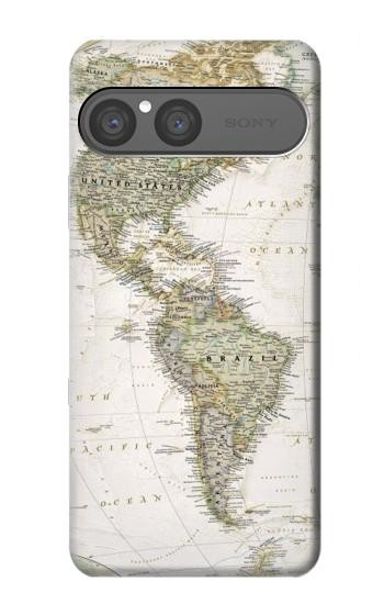 S0604 World Map Case For Sony Xperia 10 VII, 10 VIII