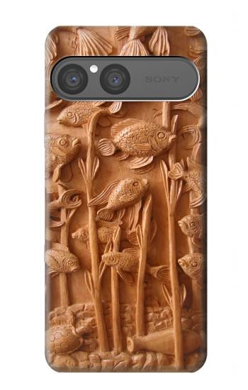 S1307 Fish Wood Carving Graphic Printed Case For Sony Xperia 10 VII
