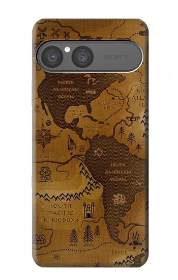 S2861 Antique World Map Case For Sony Xperia 10 VII