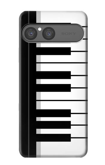 S3078 Black and White Piano Keyboard Case For Sony Xperia 10 VII