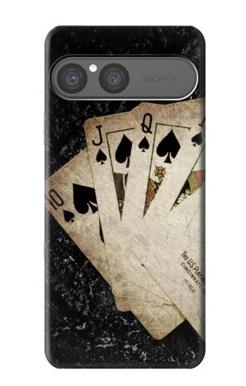 S3231 Vintage Royal Straight Flush Cards Case For Sony Xperia 10 VII, 10 VIII
