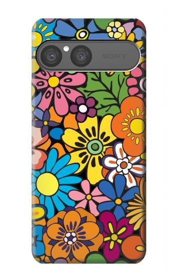 S3281 Colorful Hippie Flowers Pattern Case For Sony Xperia 10 VII, 10 VIII