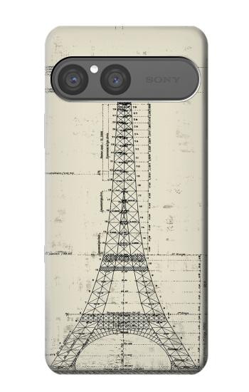 S3474 Eiffel Architectural Drawing Case For Sony Xperia 10 VII