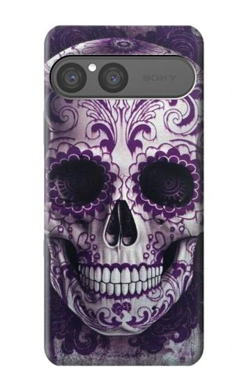 S3582 Purple Sugar Skull Case For Sony Xperia 10 VII, 10 VIII