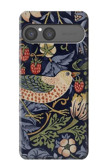 S3791 William Morris Strawberry Thief Fabric Case For Sony Xperia 10 VII