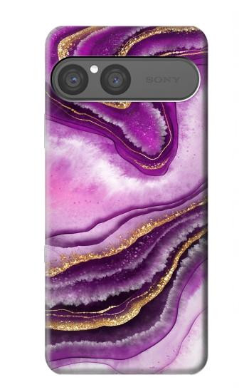 S3896 Purple Marble Gold Streaks Case For Sony Xperia 10 VII