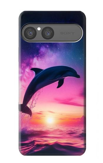S3980 Dolphin Sunset Milky Way Case For Sony Xperia 10 VII, 10 VIII