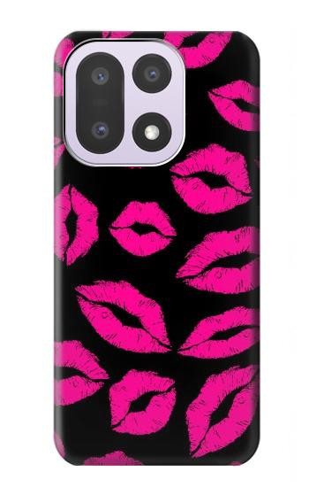 S2933 Pink Lips Kisses on Black Case For OnePlus 15