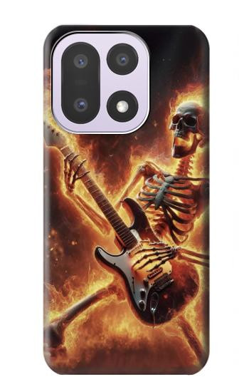 S3984 Fire Skeleton Playing Guitar Case For OnePlus 15