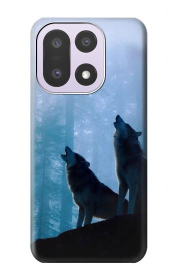 S4053 Two Wolves Couple Howling Forest Case For OnePlus 15