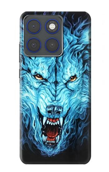 S0752 Blue Fire Grim Wolf Case For Motorola Edge 70