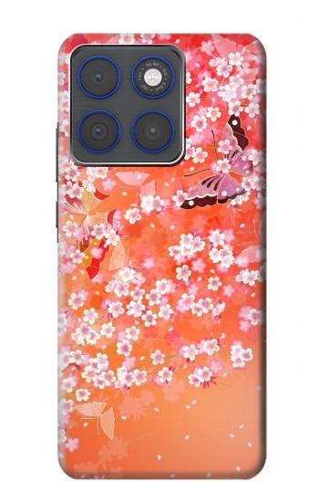 S2543 Japanese Kimono Style Flower Pattern Case For Motorola Edge 70