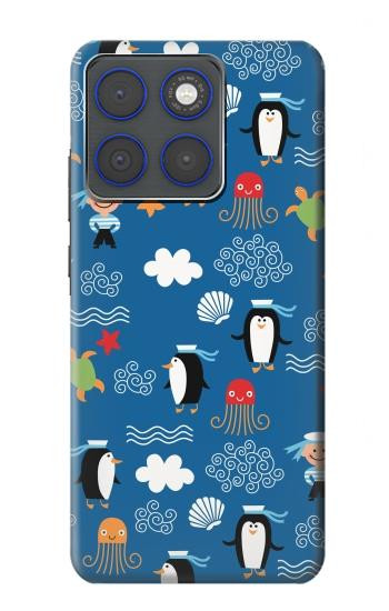 S2572 Marine Penguin Pattern Case For Motorola Edge 70