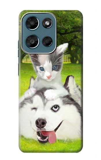 S3795 Kitten Cat Playful Siberian Husky Dog Paint Case For Motorola Moto G (2026), G Play (2026)