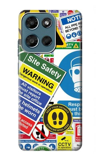 S3960 Safety Signs Sticker Collage Case For Motorola Moto G (2026), G Play (2026)