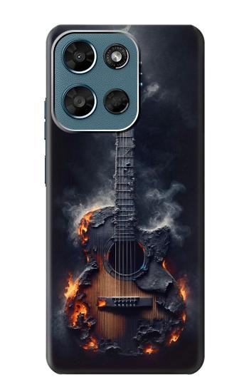 S3972 Burned Acoustic Guitar Graphic Case For Motorola Moto G (2026), G Play (2026)
