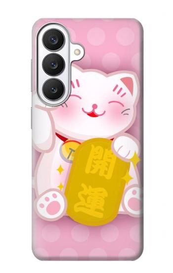 S3025 Pink Maneki Neko Lucky Cat Case For Samsung Galaxy S26